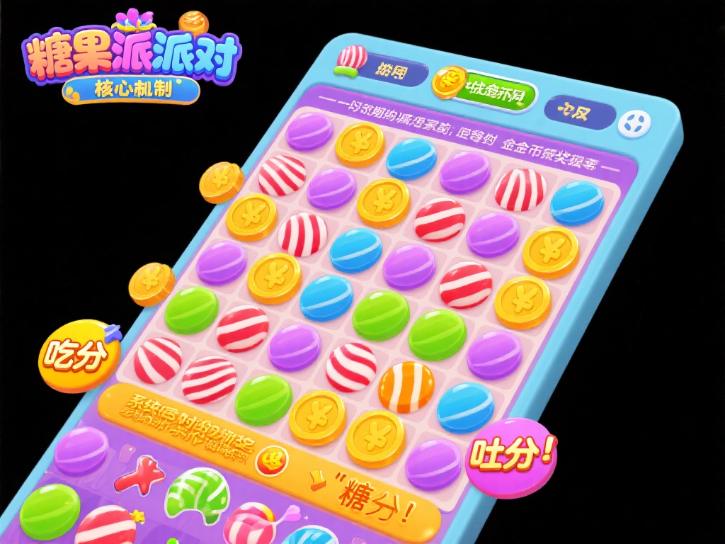 糖果派对是一款典型的消消乐游戏，通过消除糖果来获得