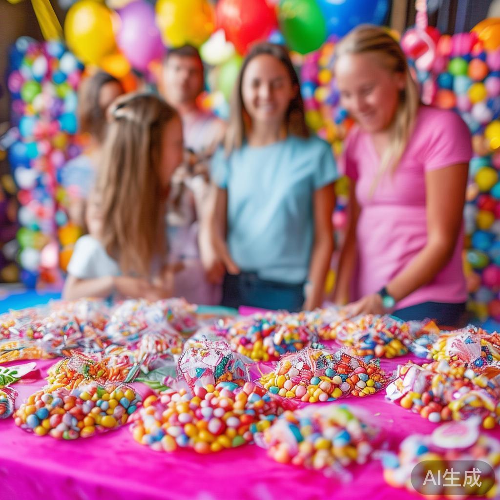 比如，有些派对会设有“自制糖果”区域，让小朋友和大